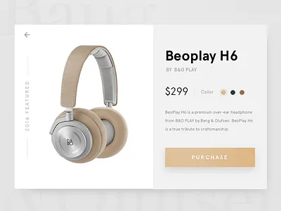 B&O PLAY Product Card card clean dailyui ecommerce headphone interface minimal product single ui