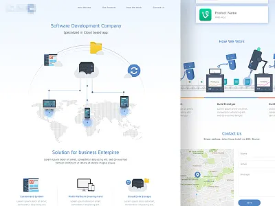 Software Development Company Landingpage clean cloud desktop developer landing page software web webdesign