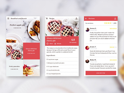Recipe UI ios mobile recipe red simple sketch ui ukraine white