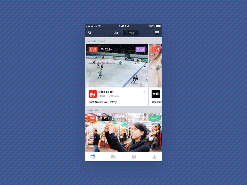 Facebook Live Video App app broadcasting concept facebook live streaming videos