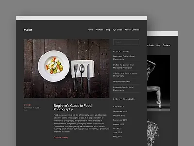 Blog Layout blog dark grid layout minimal portfolio ui ux wordpress wordpress theme
