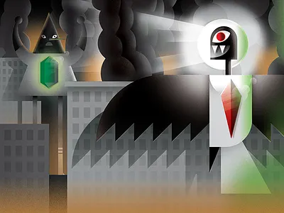 Monster Project 2016 bird design gem illustration monster pyramid