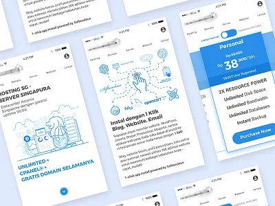 Daily UI 03 // app hosting illustration ios linedesign minimalist price singapore