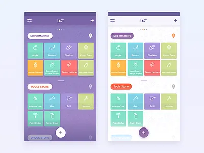 Shopping List App android brings card fab grid groceries ios purple shopping app shopping list shopping reminder toby