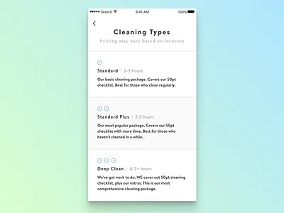 Design Excercise - Cleaning Service App app cleaning design exercise typography