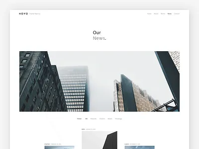 Novo: News Page clean design filter grid masonry minimal news novo ui ux veaceslav burian website