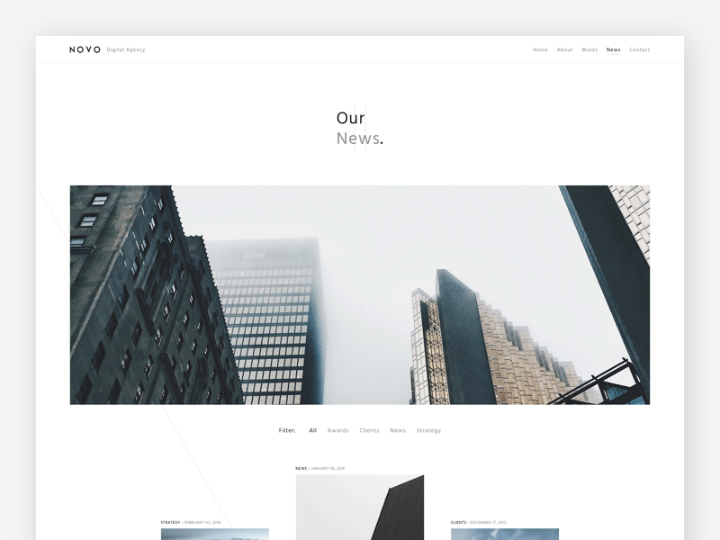 Example of Novo: News Page 