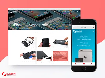 iSamurai - Mobile view flat landing mobile redesign responsive sketch ui ux web webpage