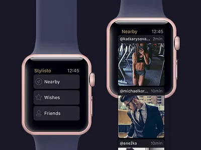 Stylisto — Watch App [watchOS app] apple fashion inspiration nearby style ui ux watch wish