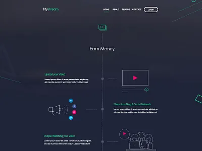 Sneak Peak of Internal page for Video Upload Website dark homepage video webdesign website