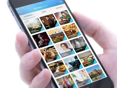 Regional Portal Categories Listing app categoreis design iphone menu regional portal ui
