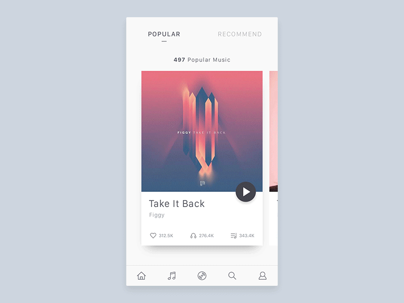 Music app UI & Interaction animate app audio interaction interface material design mobile music player simple transition ui