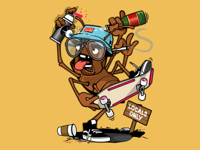 Roach graphics illustration t shirt design vector design