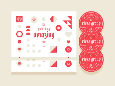 Postcards & Sticker abstract artwork badge crown geometric heart postcard sticker