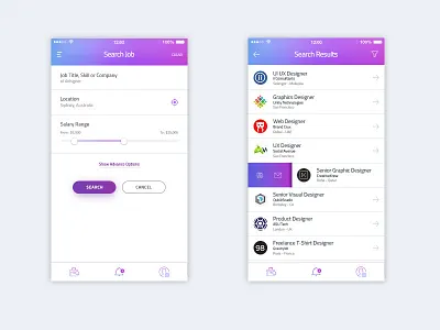 Search app askdziner creative creative app detail ios job jobs mobile app recruitment search search screen