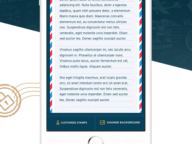 Paper Capsule - Customization Animation app blue customization gif interaction design letter letters mobile ui ux