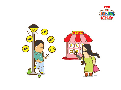 What's India doing on the internet? - Part 04 characters cute design electronics gadgets illustration internet mts networking social