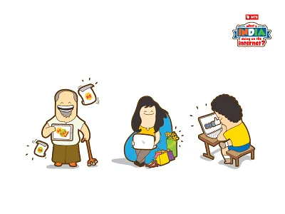 What's India doing on the internet? - Part 02 characters cute design electronics gadgets illustration internet mts networking social