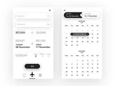 Travel Flight agency app clean health ios iphone 6 minimal mobile payment ui ui kit ux