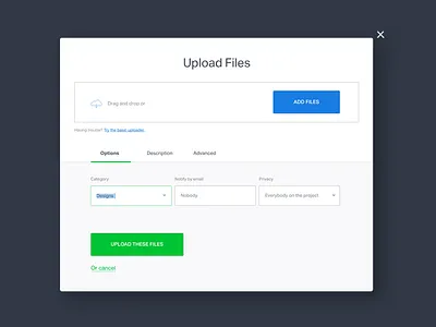 Upload Files challenge elements pop typography ui up