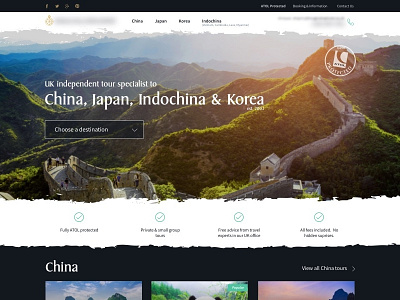 Travel website homepage travel website
