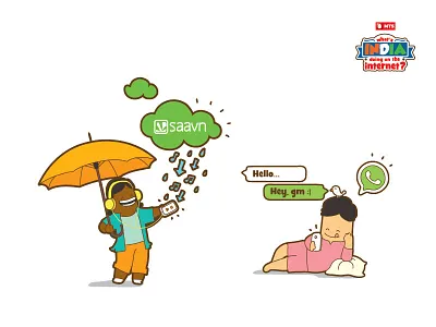 What's India doing on the internet? - Part 05 characters cute design electronics gadgets illustration internet mts networking social