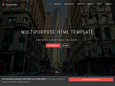 Create - Multipurpose One Page Theme agency creative html multipurpose onepage php portfolio responsive site theme