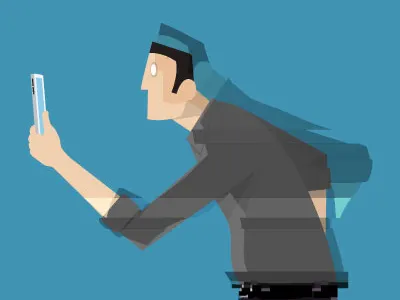 System Failure bobboz character glitch man smartphone technology