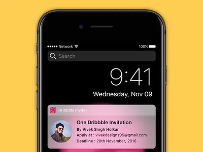 Dribbble Invite Giveaway draft dribbble dribbble giveaway dribbble invitation dribbble invite giveaway invitation invite ios ios notification iphone lock screen