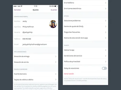 Chicfy – Settings apple chic chicfy ecommerce fashion girl girls ios iphone mobile trend trendy