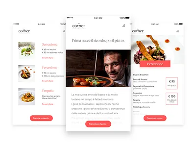 More The Corner Restaurant Goodies app corner italy responsive design restaurant townhouse ui design ux design web design website