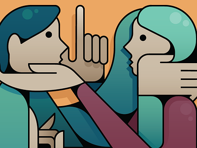 The Conversation angular art conversation digital geometric human illustration love people portraits simple warm