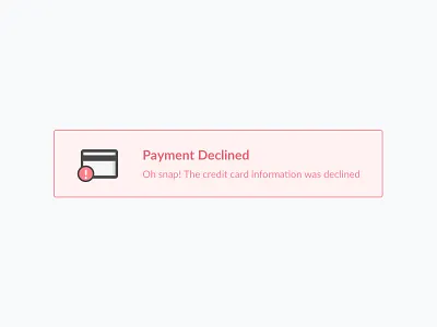 Payment Declined declined error message modal notification payment payment declined ui ux