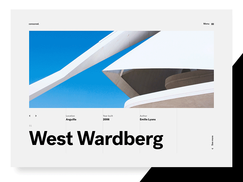 Architecture Showcase Concept animation architecture black building flat mario minimal principle showcase simic ui ux