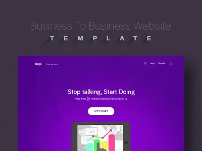 Template Design For B2B b2b clean flat homepage interaction layout template ui ux webdesign website
