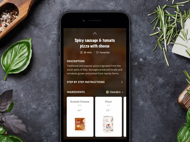 Foodiscover - Dish Details app appdesign card ecommerce food groceries interface ui ux web webdesign