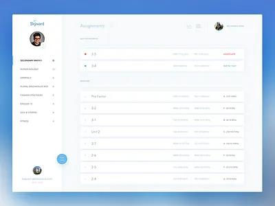 Homework Night Desktop Concept application clean education homework k 12 learning modern school student ui ux web