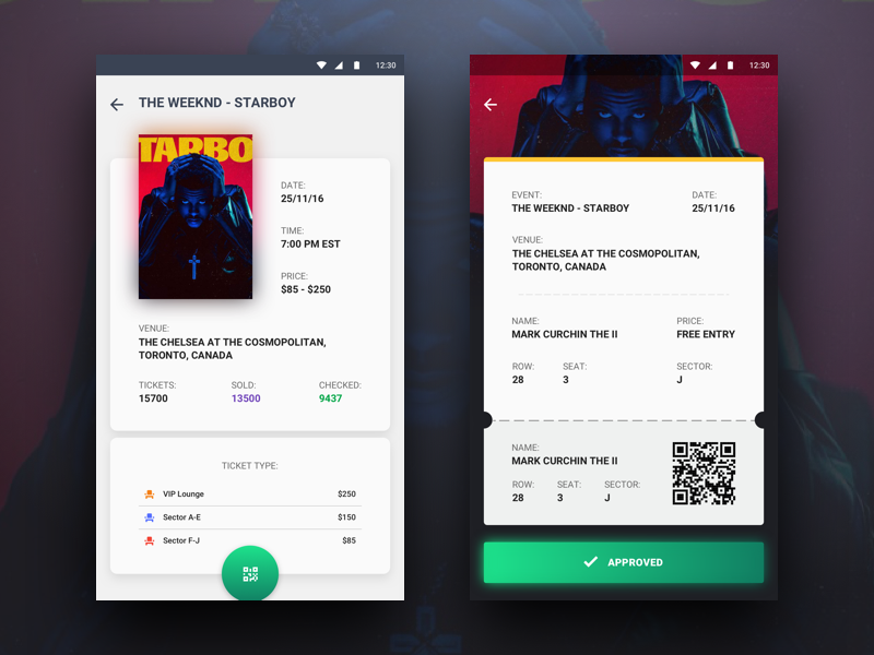 Example of Events App - Event/Ticket