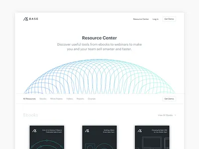Base Resource Center crm ebooks landing page resource center web design