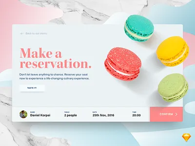 Restaurant Reservation Concept card concept dailyui flat interaction reservation restaurant sketch ui
