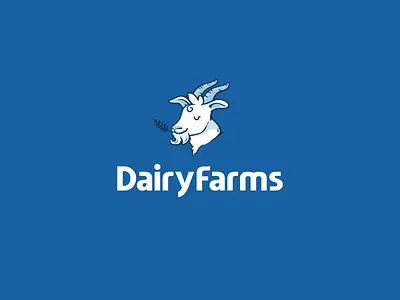 Dairy Farms app blue character design digital farm identity illustration