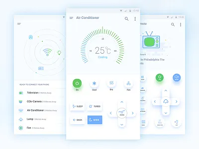 Remote Control App air conditioner android control flat design illustration mobile remote startup tv ui ux