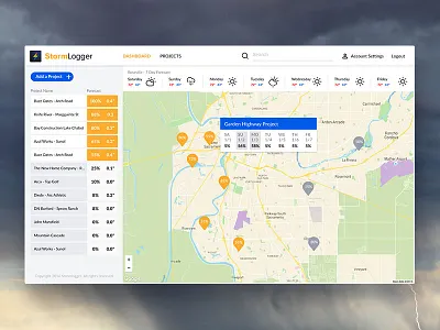 Stormlogger Dashboard dashboard light maps sacramento weather