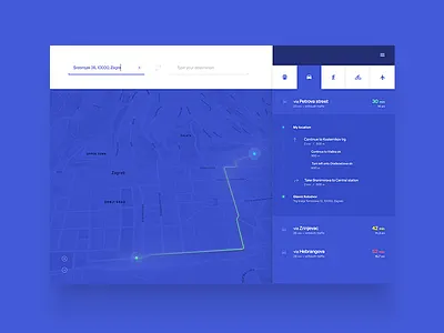 Directions Module / UI Challenge — Week 02 app application clean component directions flat minimal module popup web website