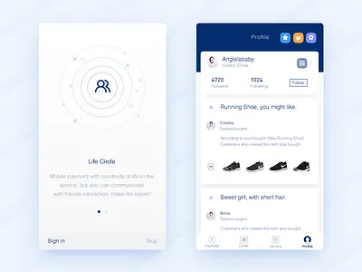 Card 5 bank card financial mobile order pay payment profile sale shop store ui
