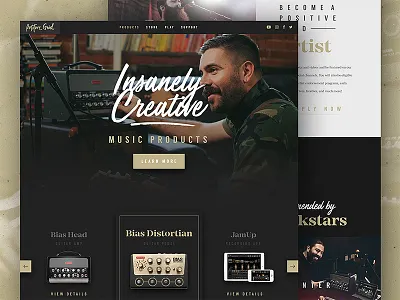 Positive Grid Homepage audio branding clean daily ui music script typography ui ux web web design website