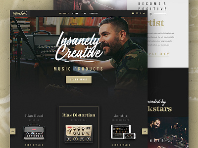 Positive Grid Homepage audio branding clean daily ui music script typography ui ux web web design website