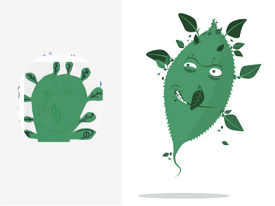 Leaf Monster illustration kids drawing monster monsters themonsterproject