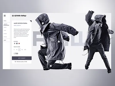 G-Star RAW - Marc Newson 2016 bluehue clothing denim desktop ecommerce fashion gstar gstarraw jackets retail simple ui
