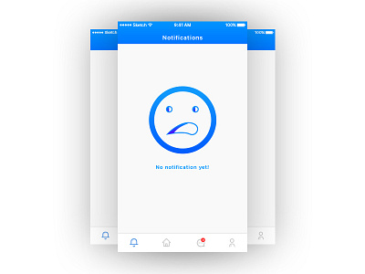 No notification yet :( app illustration ios notification screen sketch